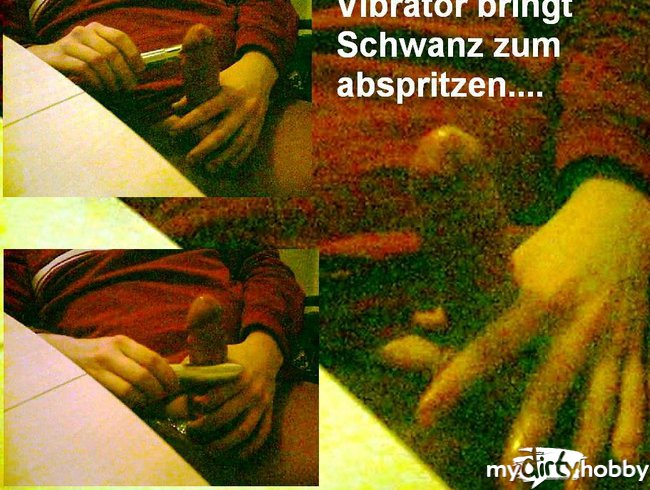 Schwanz mit Dildo verwöhnt....