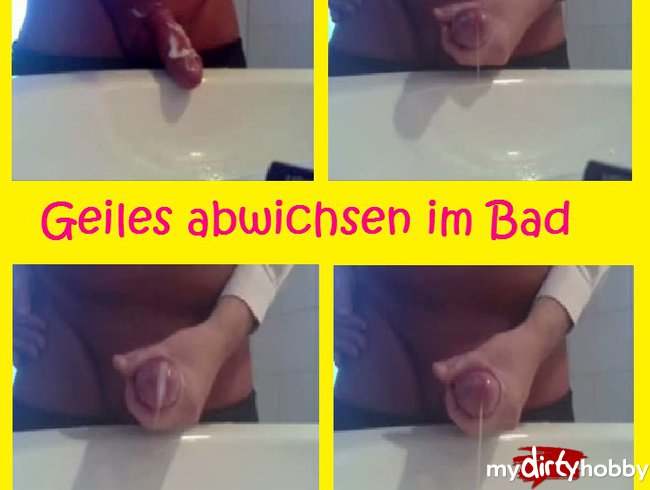 Wichsen im Bad der Nachbarin